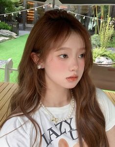 Charming Pretty Girl with Chestnut Brown Hair and Wispy Bangs - Cute Girl Photo-8