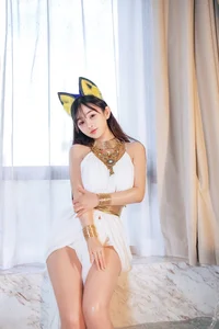 Sakurai Ningning: The Ethereal White Cat Girl Cosplay Aesthetic-35