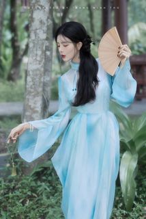 Captivating Traditional Portrait: Elegant Long-Legged Hot Girl in Dreamy Setting-0