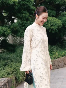 Kha Ngan radiates pure elegance in a traditional Vietnamese Ao Dai-5