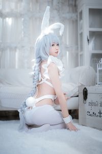 Alluring "Evil Bunny Girl" Cosplay in Pristine White.-7