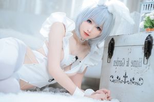 Alluring "Evil Bunny Girl" Cosplay in Pristine White.-18
