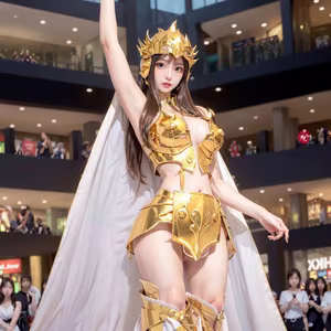Discover the Golden Saintess: Majestic Beauty in Realistic Style - Saint Seiya-2