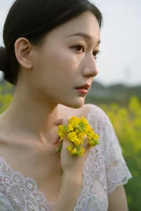 Ethereal Beauty: Xiao Yue Amidst Rapeseed Blooms in Art Language Vol.8948-4