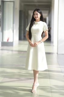 Stunning Vietnamese Girl Portrait: Elegant White Dress & Captivating Charm-2