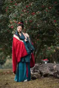 Elegant Qi Ni Si Mao: A Timeless Portrait in Traditional Attire & Camellias - YiTuYu Vol.8689-1