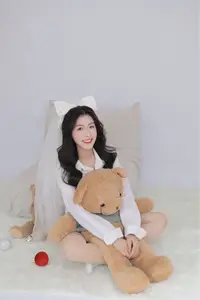 Sweet Moment: Adorable Girl & Her Beloved Teddy Bear-2