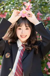 YiTuYu Vol.8694: Xia Yu Xiao Nian's Radiant Smile with Ukulele Amidst Spring Blossoms-15