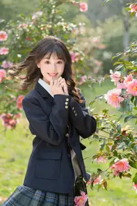 YiTuYu Vol.8694: Xia Yu Xiao Nian's Radiant Smile with Ukulele Amidst Spring Blossoms-1