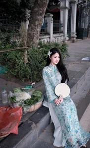 Elegant Hanoi vibes in floral Ao Dai-1