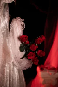 Elegant Red Dream Lolita Fashion Photography - YiTuYu Art Language Vol.9098 featuring Model A Tang-21