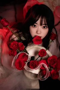 Elegant Red Dream Lolita Fashion Photography - YiTuYu Art Language Vol.9098 featuring Model A Tang-7