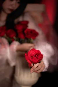 Elegant Red Dream Lolita Fashion Photography - YiTuYu Art Language Vol.9098 featuring Model A Tang-13