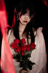 Elegant Red Dream Lolita Fashion Photography - YiTuYu Art Language Vol.9098 featuring Model A Tang-10