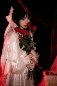 Elegant Red Dream Lolita Fashion Photography - YiTuYu Art Language Vol.9098 featuring Model A Tang-6