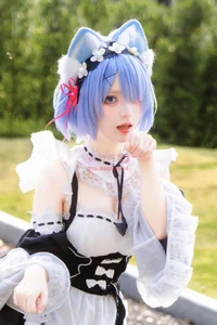 Sweet Enchantment: Coser Hua Qi Hana as Neko Rem Part02-41