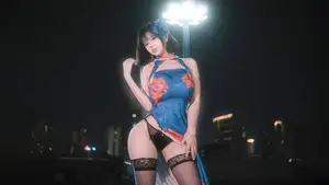 Coser TinaHenYaoNieYa: Enchanting Azur Lane Jianwu Qipao Cosplay-3