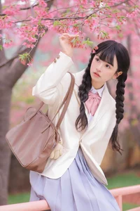 Dreamy Spring Aesthetic: Schoolgirl Style Under Cherry Blossoms - JK Uniform-4