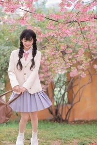 Dreamy Spring Aesthetic: Schoolgirl Style Under Cherry Blossoms - JK Uniform-8