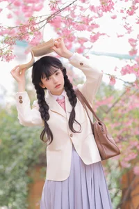 Dreamy Spring Aesthetic: Schoolgirl Style Under Cherry Blossoms - JK Uniform-3