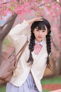 Dreamy Spring Aesthetic: Schoolgirl Style Under Cherry Blossoms - JK Uniform-19