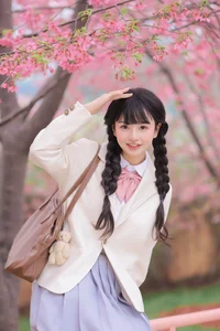 Dreamy Spring Aesthetic: Schoolgirl Style Under Cherry Blossoms - JK Uniform-26