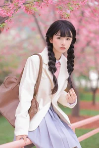 Dreamy Spring Aesthetic: Schoolgirl Style Under Cherry Blossoms - JK Uniform-27