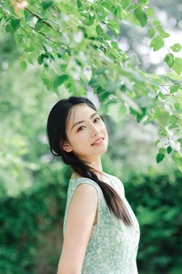 Elegant Summer Aesthetic Portrait Series: Art Language Vol.9364 featuring Model Bu Yao Zhang Rou in a Sweet Mint Breeze Setting-23