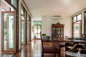 Modern Tropical 2-Story Home Design: The LP16 House Featuring North-South Ventilation, Private Pool, and Sustainable Wooden Louvers for Multi-Generational Living-8