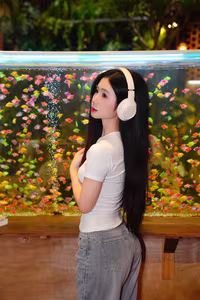 VGU No.124: Girl Reading Relaxing Amidst a Vibrant Aquarium-8