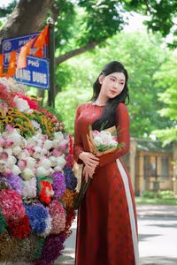 VGU No.109: Admire the Graceful Vietnamese Ao Dai Amidst a Sea of Vibrant Flowers-6