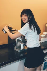Sophisticated Office Lady Fashion: Ruoying in Elegant White Blouse, Black Pencil Skirt, and Sheer Stockings for a Professional Corporate Look-30