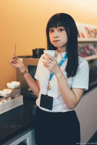 Sophisticated Office Lady Fashion: Ruoying in Elegant White Blouse, Black Pencil Skirt, and Sheer Stockings for a Professional Corporate Look-9