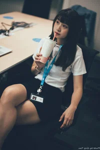 Sophisticated Office Lady Fashion: Ruoying in Elegant White Blouse, Black Pencil Skirt, and Sheer Stockings for a Professional Corporate Look-40