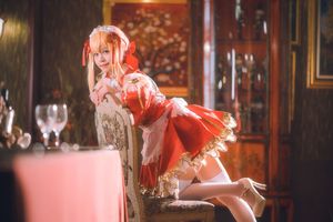 Coser Kanoko Chitanda as Nero Maid | Elegant Cosplay Portrait-12
