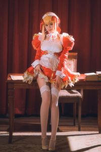 Coser Kanoko Chitanda as Nero Maid | Elegant Cosplay Portrait-0