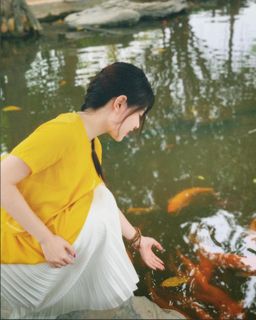 Serene Moments with Hydrangeas: A Young Woman's Nature Portrait-1