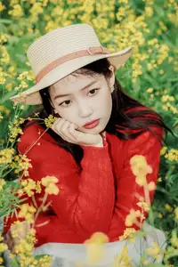 Gentle Beauty: A Girl in a Vibrant Rapeseed Flower Field, Spring Serenity-5