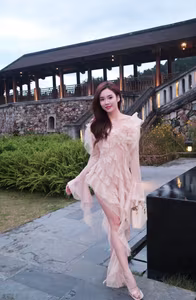 VGU No.51: Elegant Muse in a Flowing Gown Amidst Majestic Nature-6