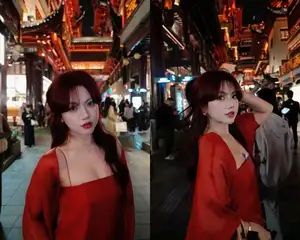Hot girl Bao Han Helia's Dazzling China Trip: Captivating Photos Amidst Ancient Night Scenery-1