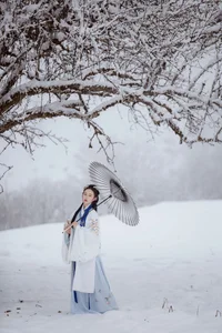 Elegant Winter Portrait Photography: Shiba Yue in YiTuYu Art Language Vol.9112 – Serene Snow Scenes and Artistic Fashion Aesthetics-2