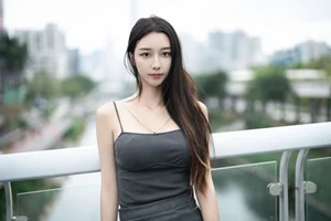 Sophisticated Urban Grace: Yin Zi Er’s Dark Gray Silhouette-22