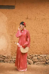 Graceful Ao Dai: Traditional Vietnamese Beauty Adorned with Fresh Flowers-9