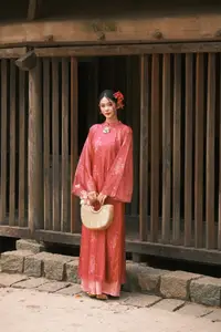 Graceful Ao Dai: Traditional Vietnamese Beauty Adorned with Fresh Flowers-11