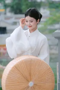 Pure Beauty: Girl in White with Orchids - Grace and Serenity of East Asian Charm-4
