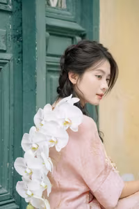 XVG No.26: Elegant Vietnamese Girl with a Charming Smile and White Orchids-15