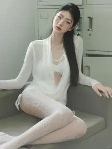 Elegant Beauty: Captivating Model Showcases Minimalist Fashion with Striking Unique Makeup and Alluring Style-3