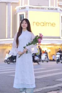 Elegant Traditional Ao Dai at Hoan Kiem Lake: A Timeless Fashion Journey Through the Heart of Hanoi, Vietnam-5