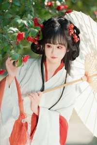 Hanfu Elegance Amidst Camellias YiTuYu Vol.8881 Jiao Yi Zhi Sui Sui-8