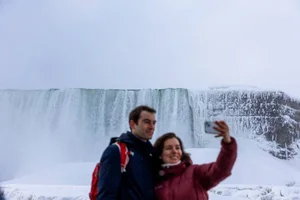 Witness the Breathtaking Magic of a Frozen Niagara Falls: A Rare Winter Wonderland Spectacle Created by the Recent Arctic Blast-6